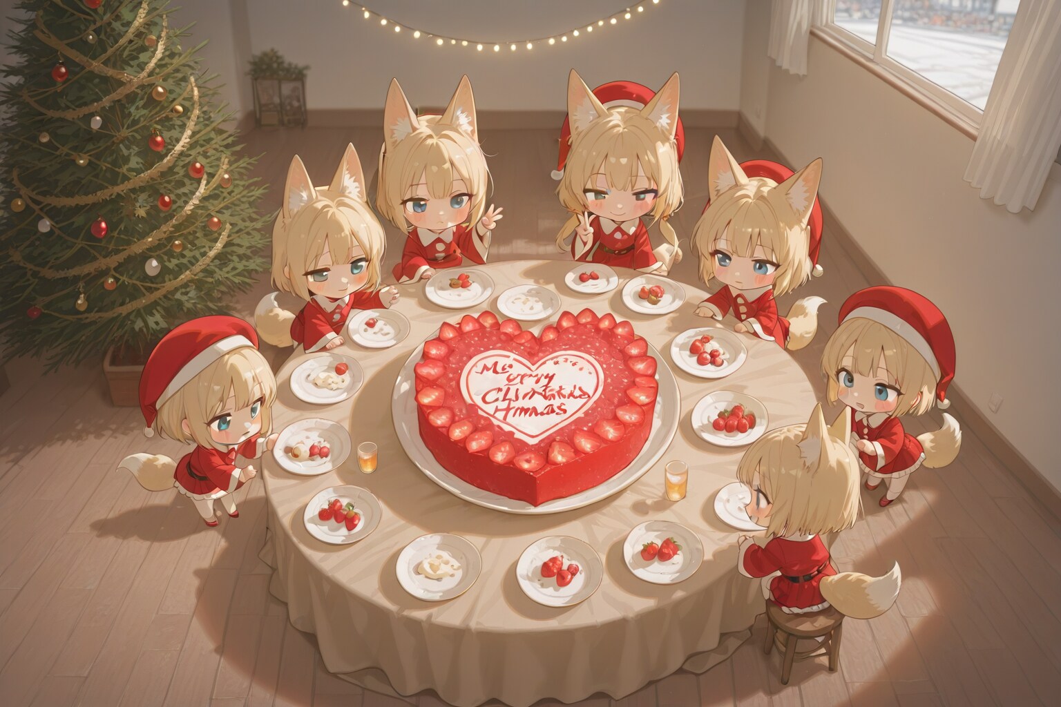 『ちびちゃんの ハート型ケーキ』 | の人気AIイラスト・グラビア