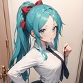 蒼髪貧乳ちゃん_02_制服 2枚目