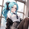 蒼髪貧乳ちゃん_02_制服 3枚目