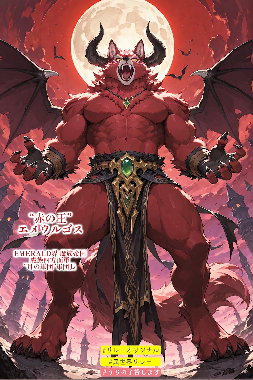 【リレーオリジナル】赤の王エメウルゴス、異界へ召喚されるのこと