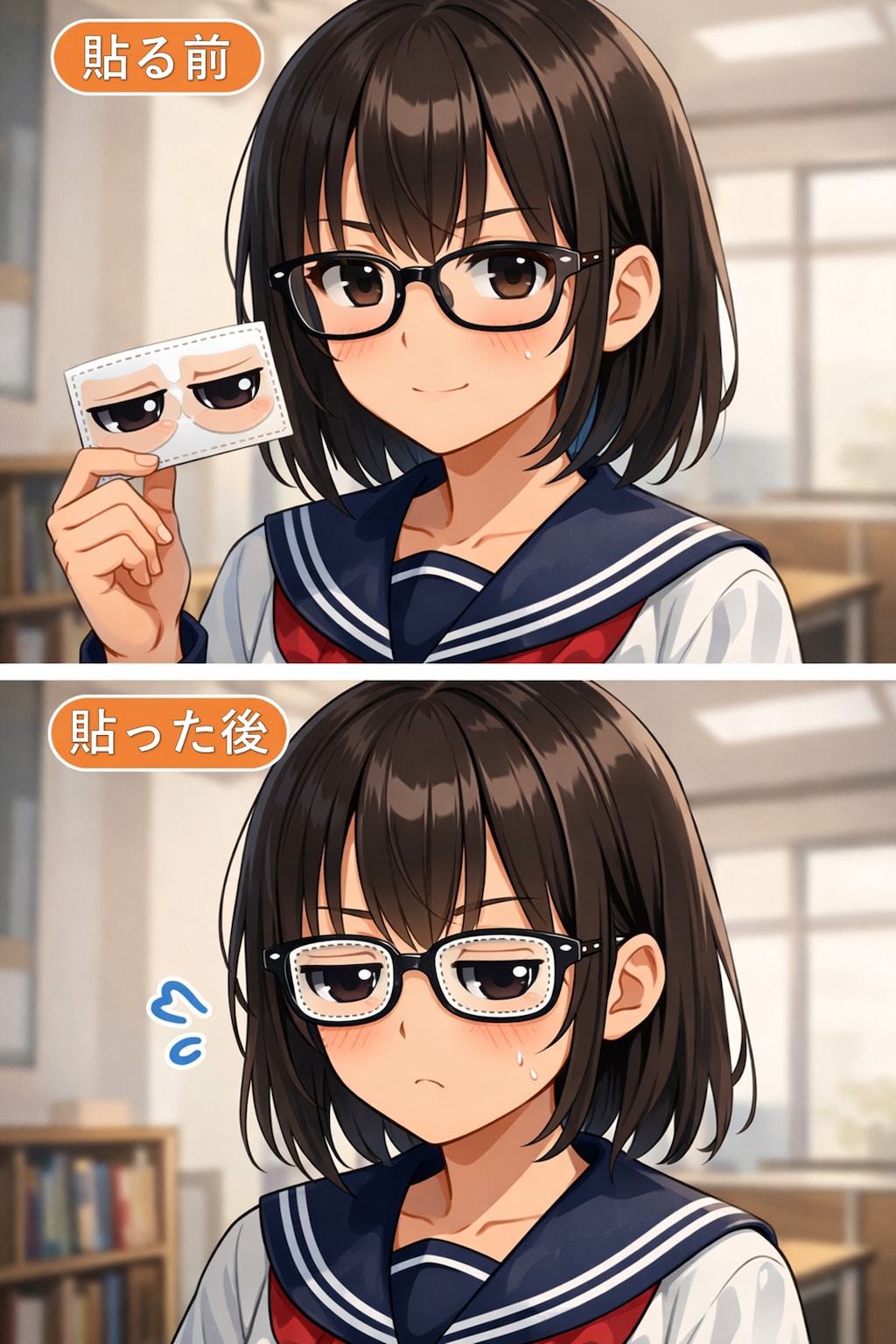 一瞬で性格改変？　ジト目シール大作戦