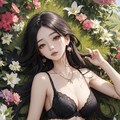 草むらに横たわる下着の女性 3枚目