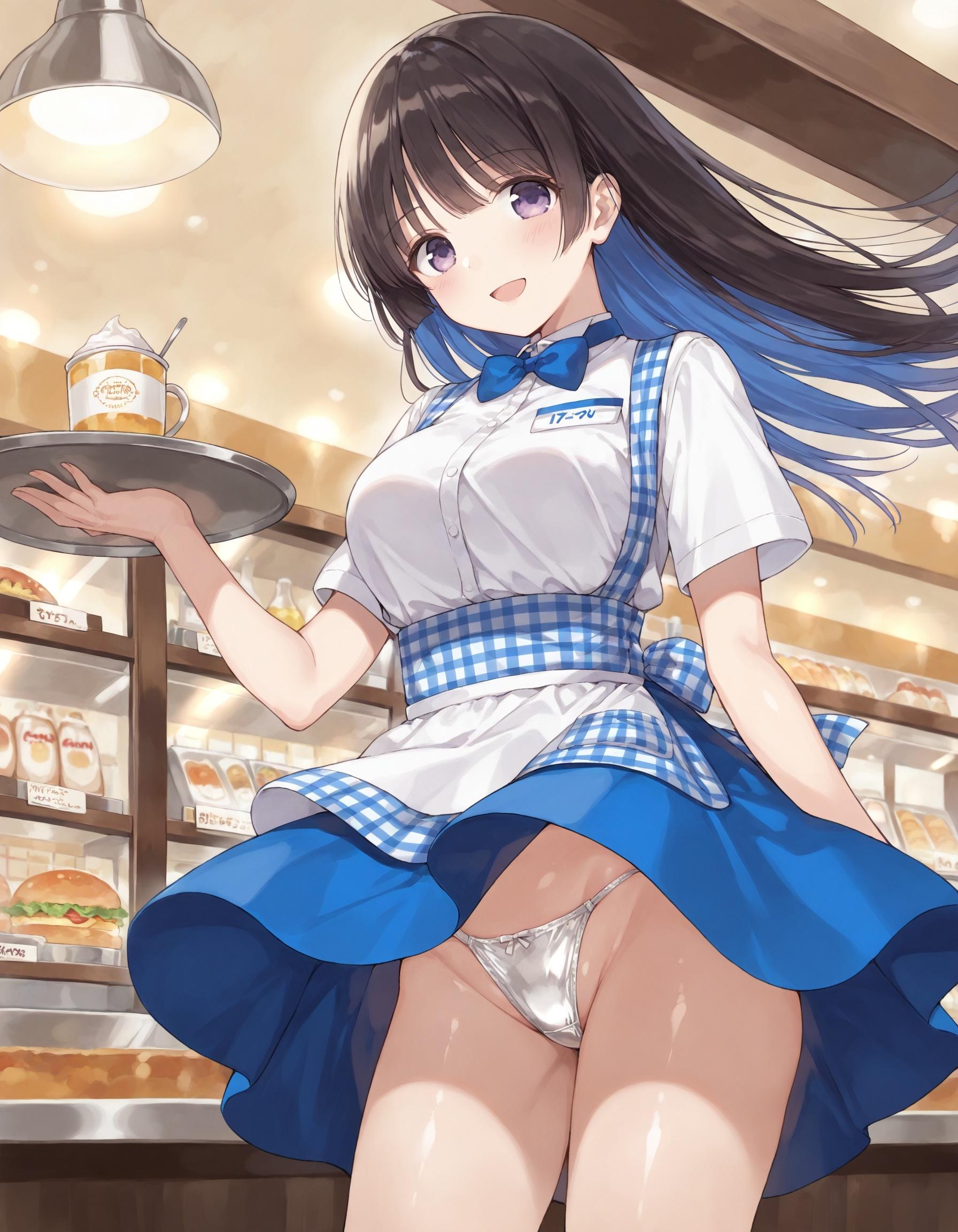 ウェイトレスのパンチラ