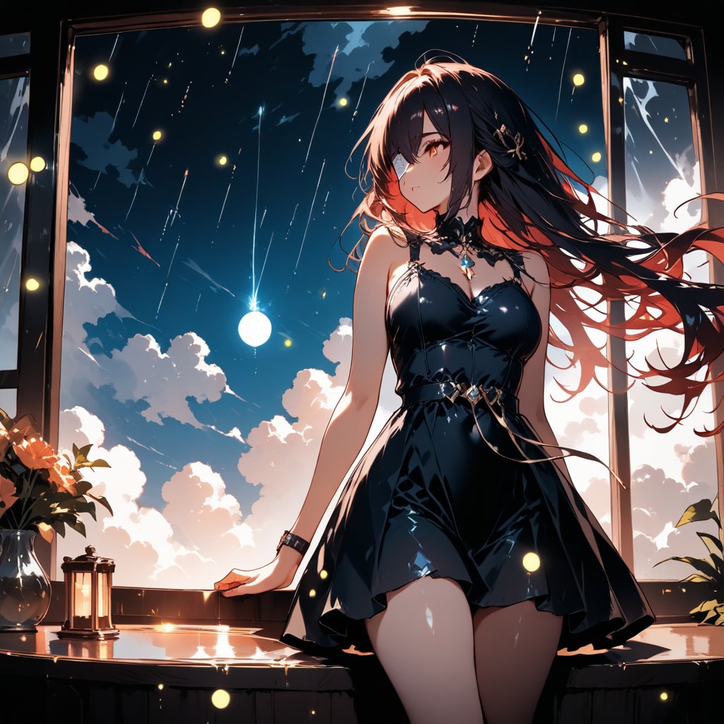 流星群と眼帯少女
