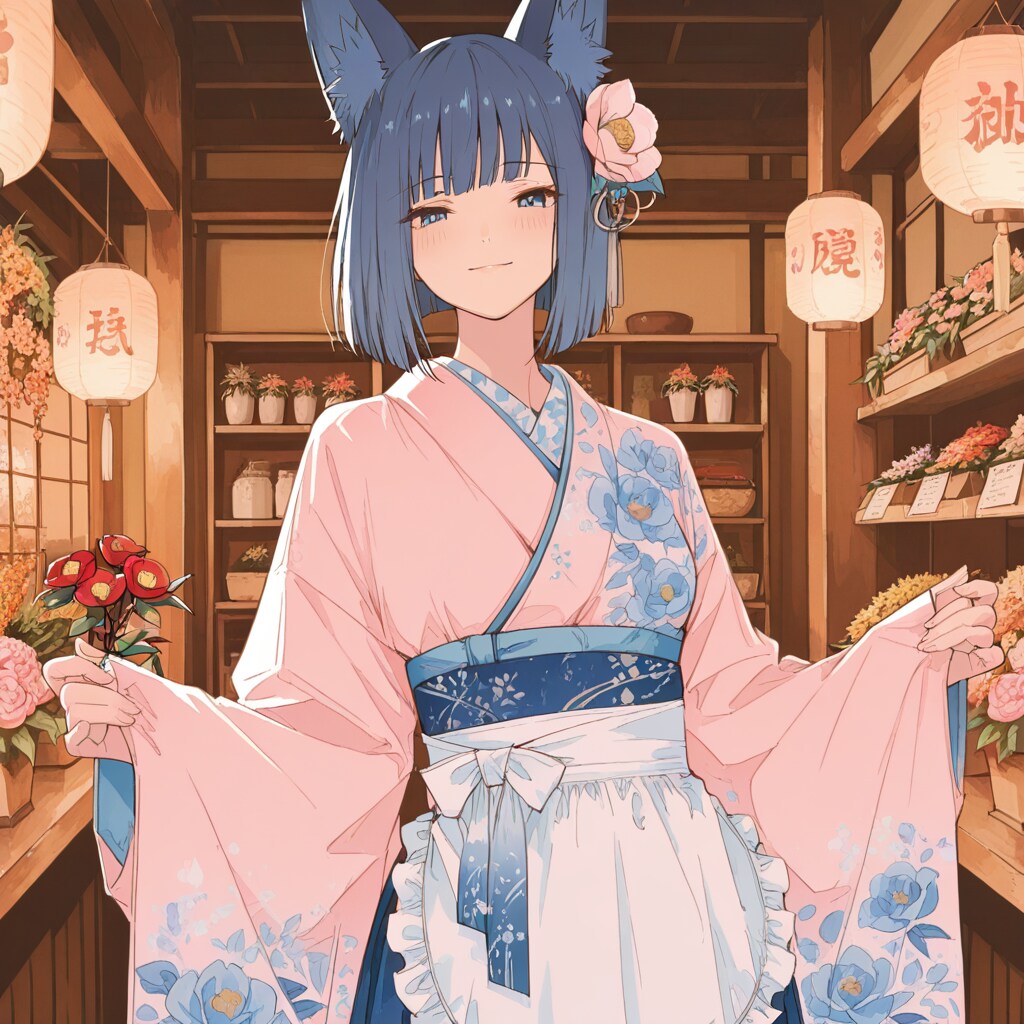 きつね耳の和風花屋さん
