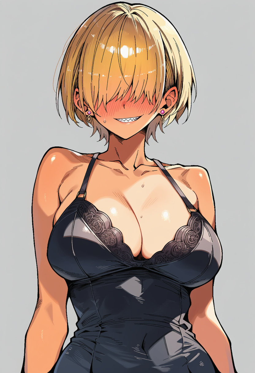 短髪　ギザ歯ギャル