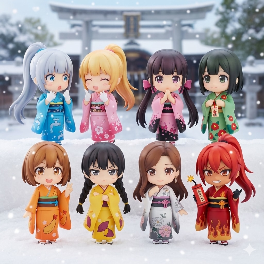 みずまわりんガールズの初詣 | の人気AIイラスト・グラビア