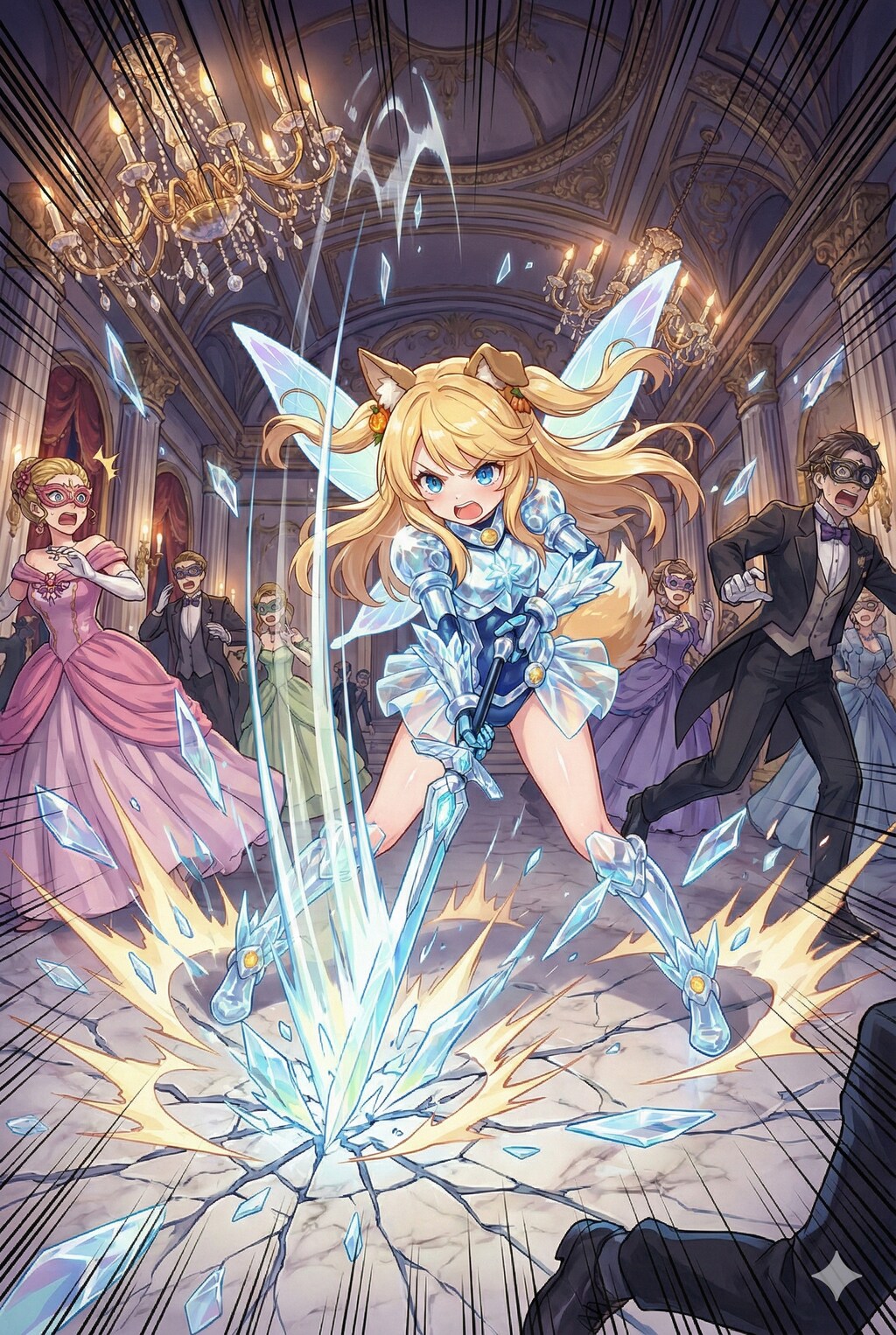 舞踏会を武闘会と勘違いした魔女によってガラスのパワードスーツとケモミミを与えられたシンデレラの立憲君主制の闇を暴く闘いが始まったり始まらなかったりするお話