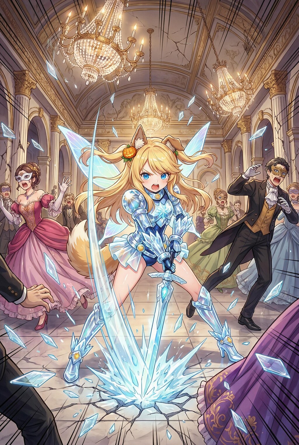 舞踏会を武闘会と勘違いした魔女によってガラスのパワードスーツとケモミミを与えられたシンデレラの立憲君主制の闇を暴く闘いが始まったり始まらなかったりするお話