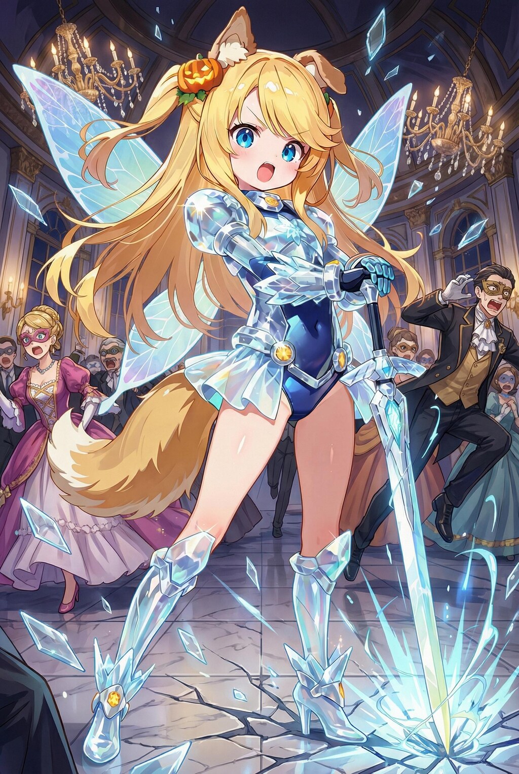 舞踏会を武闘会と勘違いした魔女によってガラスのパワードスーツとケモミミを与えられたシンデレラの立憲君主制の闇を暴く闘いが始まったり始まらなかったりするお話