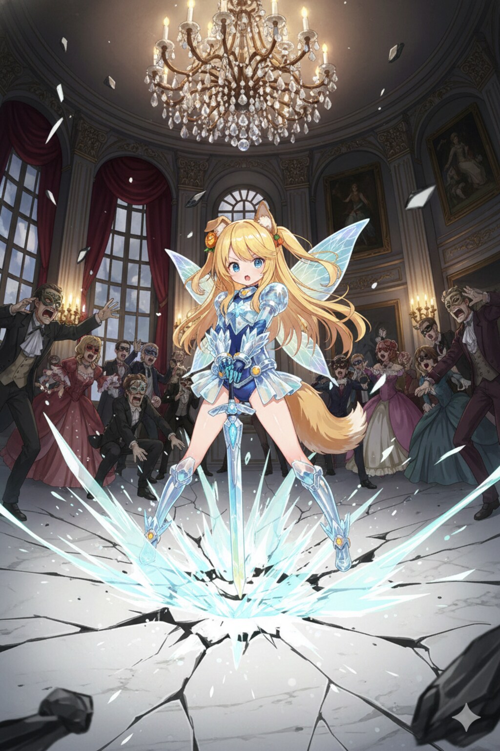 舞踏会を武闘会と勘違いした魔女によってガラスのパワードスーツとケモミミを与えられたシンデレラの立憲君主制の闇を暴く闘いが始まったり始まらなかったりするお話