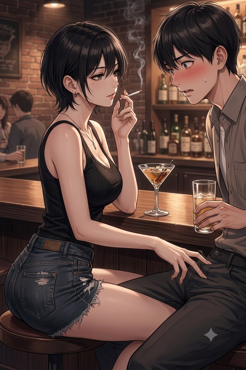 バーでからかう近所のお姉さん