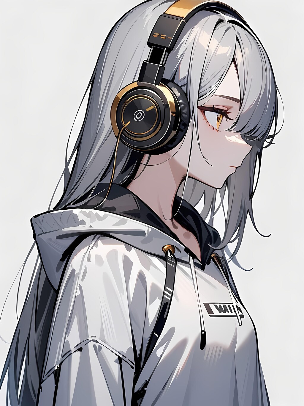 オリ娘ちゃん達で「横顔美人(+ヘッドフォン)」