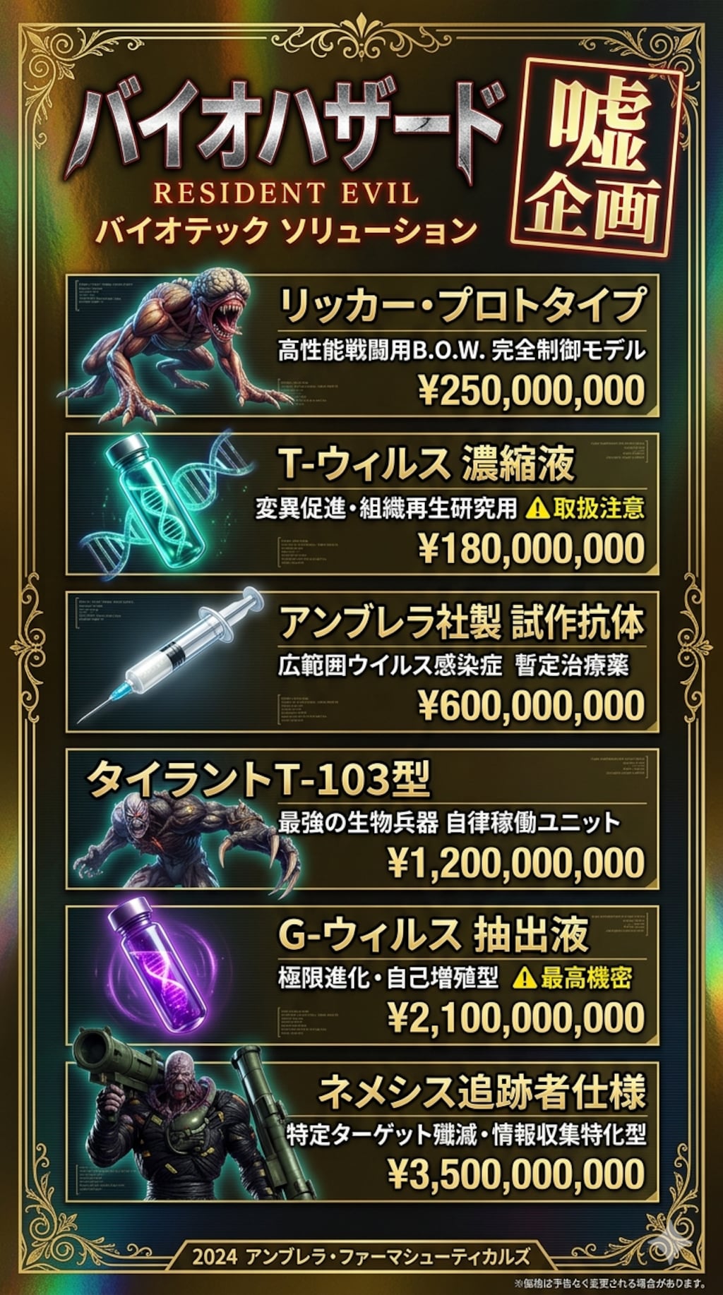 バイオハザード世界観のチラシ
