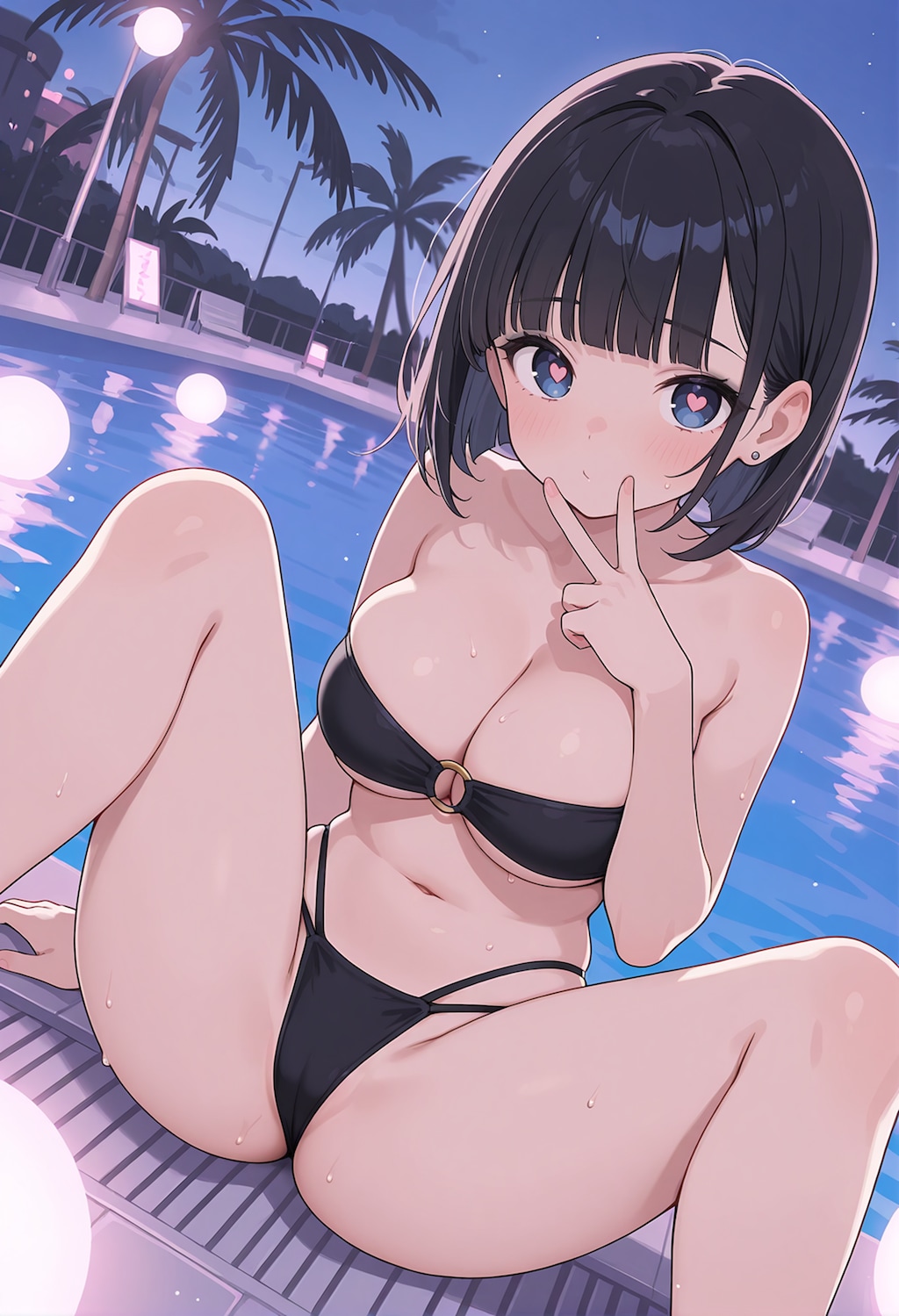 🩶[ルナ] ナイトプールでぺろぺろ
