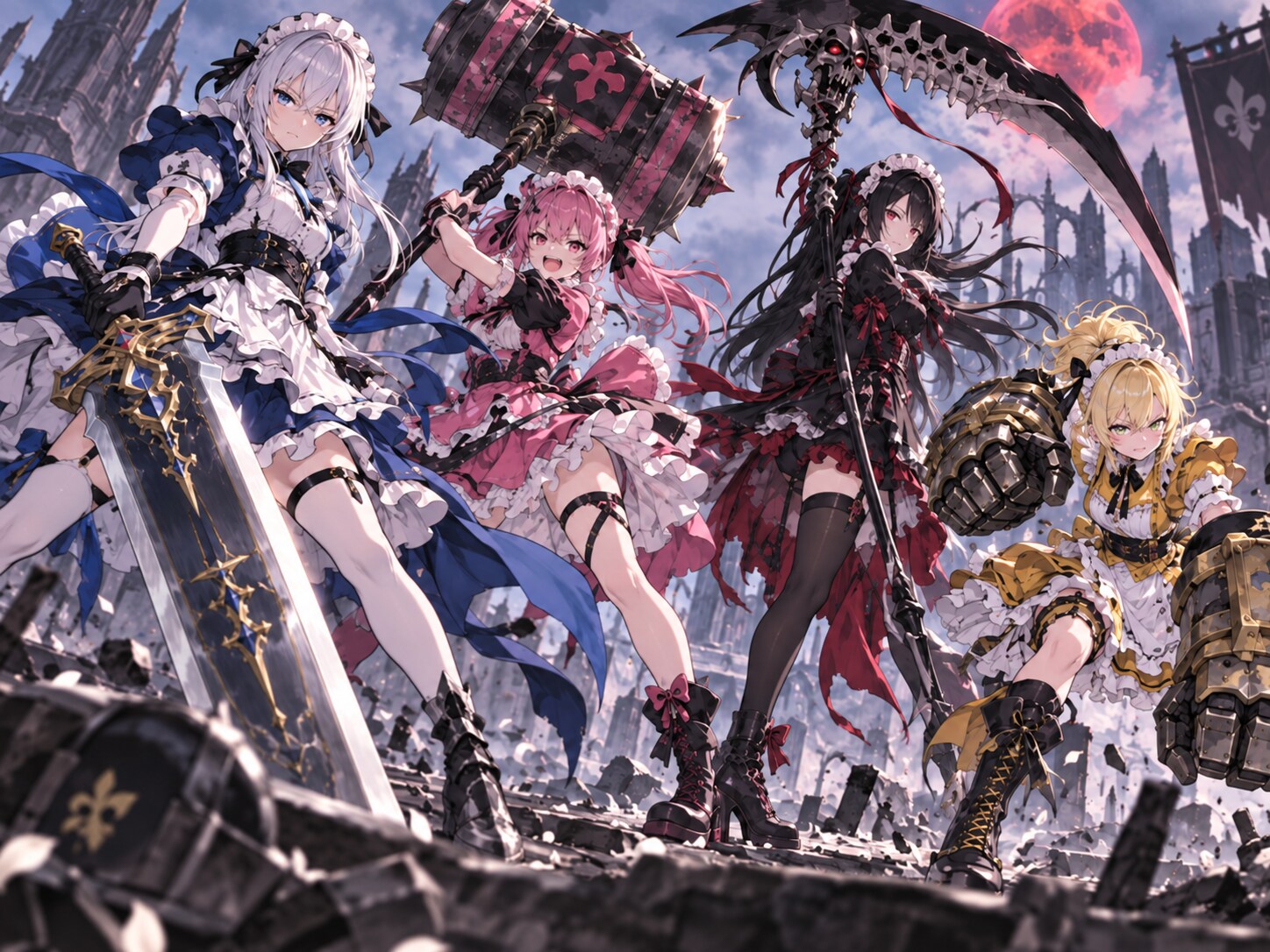 メイド四天王 | の人気AIイラスト・グラビア