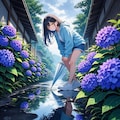 紫陽花と雨上がり 2枚目