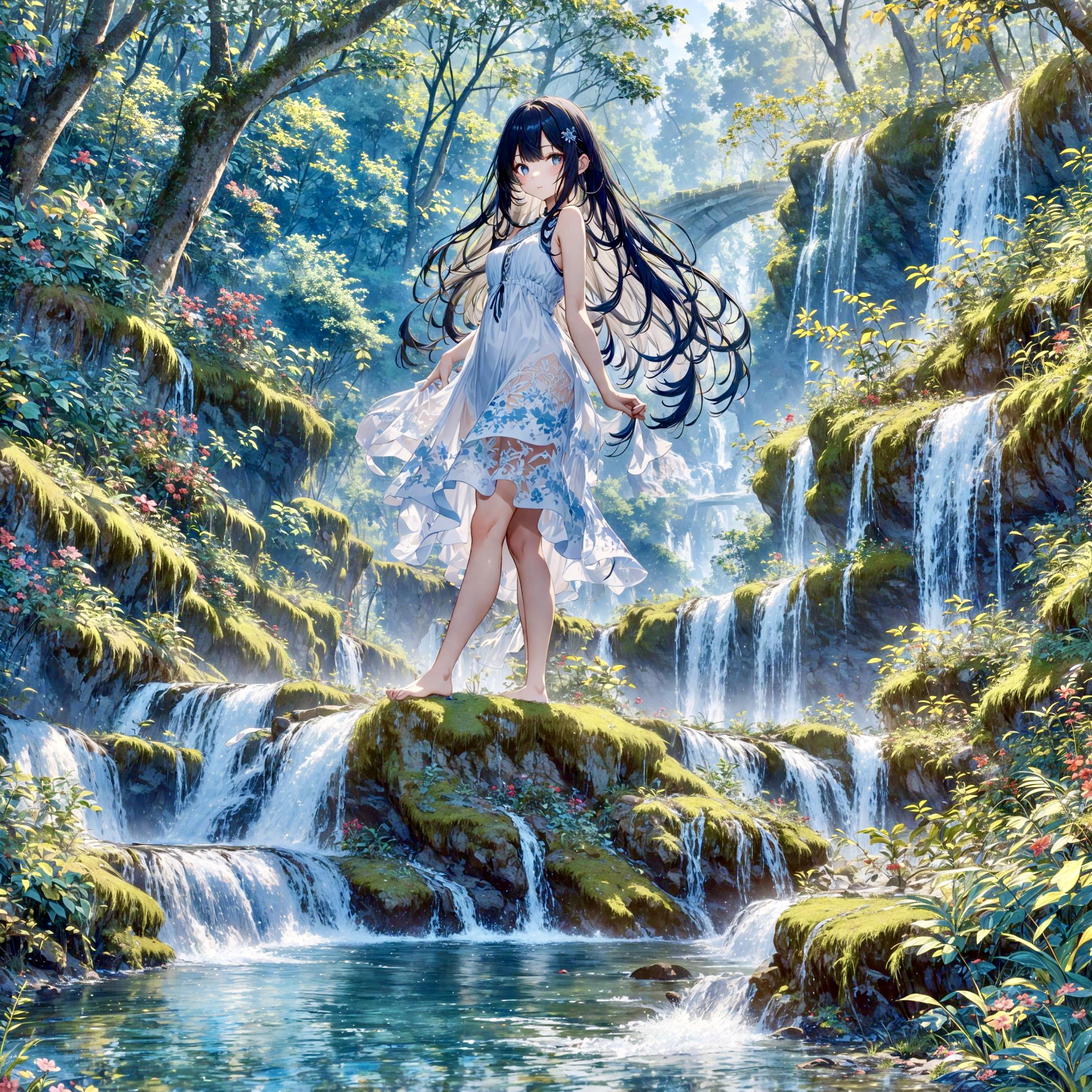 水浴び✖︎エルフ🐾 | の人気AIイラスト・グラビア