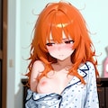 確認するオレンジ髪ちゃん 3枚目