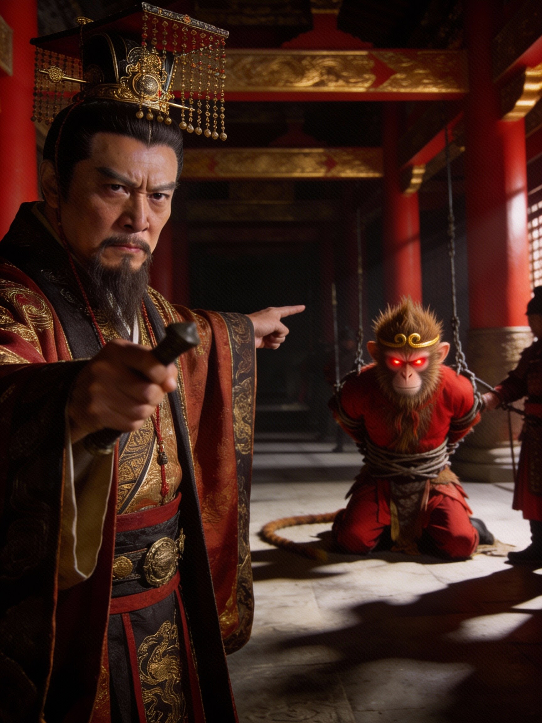 斉天大聖を天界から追放する天帝 | の人気AIイラスト・グラビア