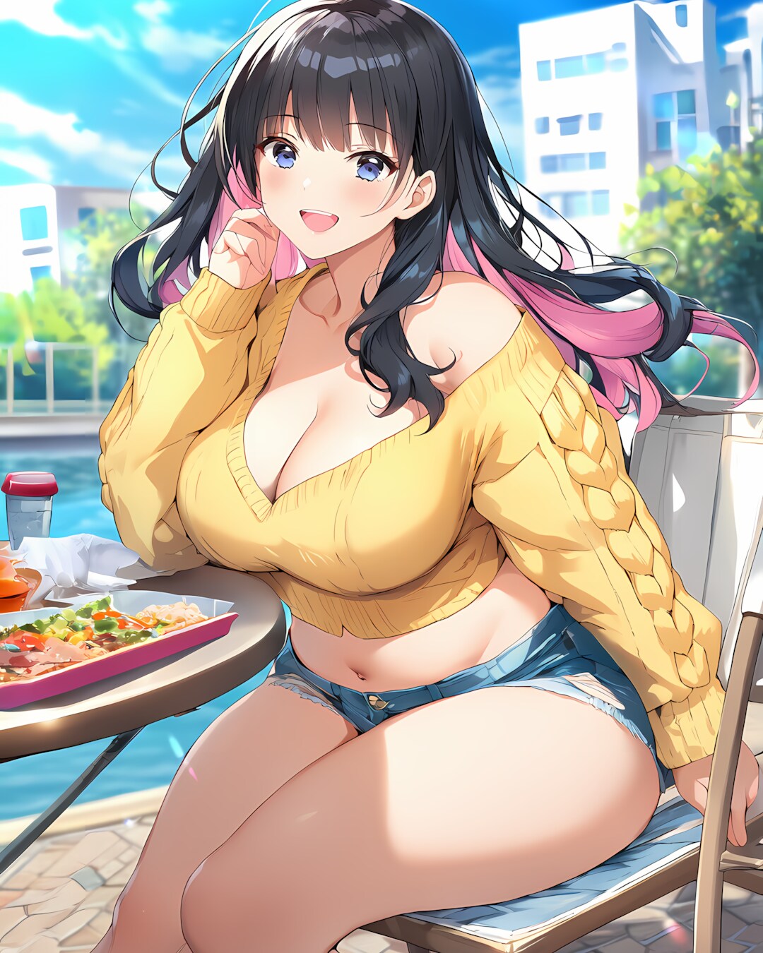 ☀️テラスランチ！黄色カーデのギャルキャンパスライフ⚡️
