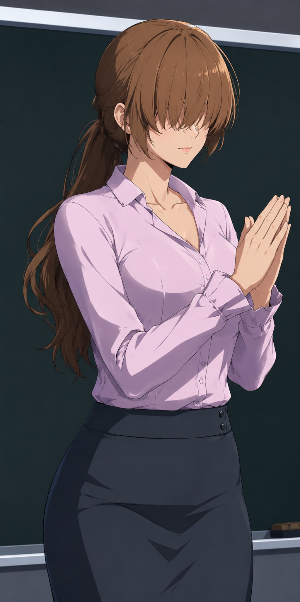 目隠れ女教師さん⊂⌒~⊃｡ω｡)⊃