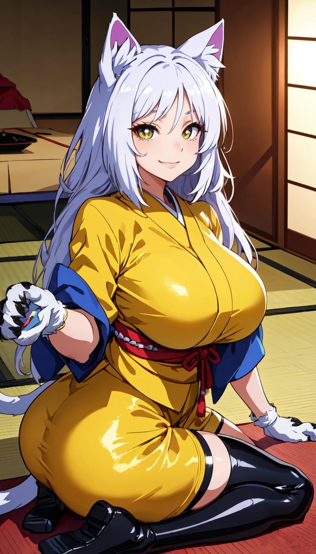 アニメ風 　エジプト神話の猫の女神バステト 現代日本ジャージ