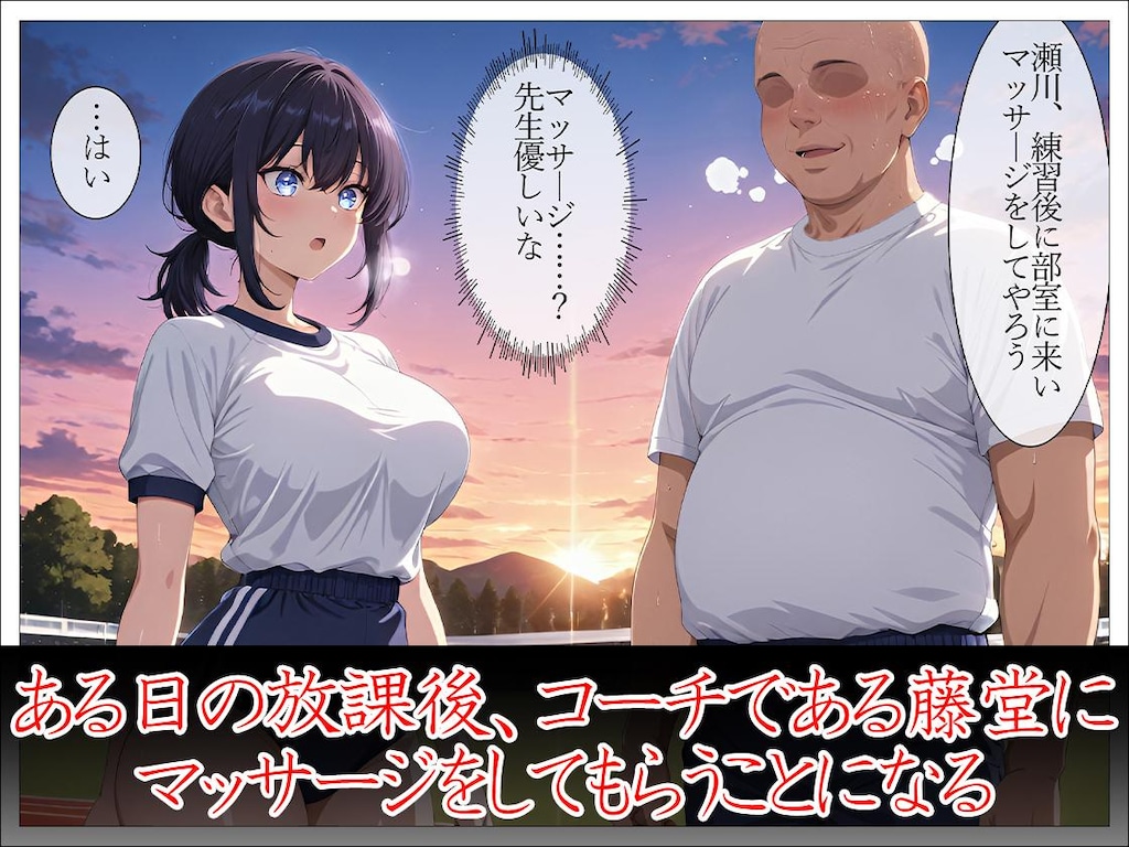 陸上部女子 性感マッサージで心も身体も堕とされる 〜顧問と部員にマワされた爆乳女子の記録〜