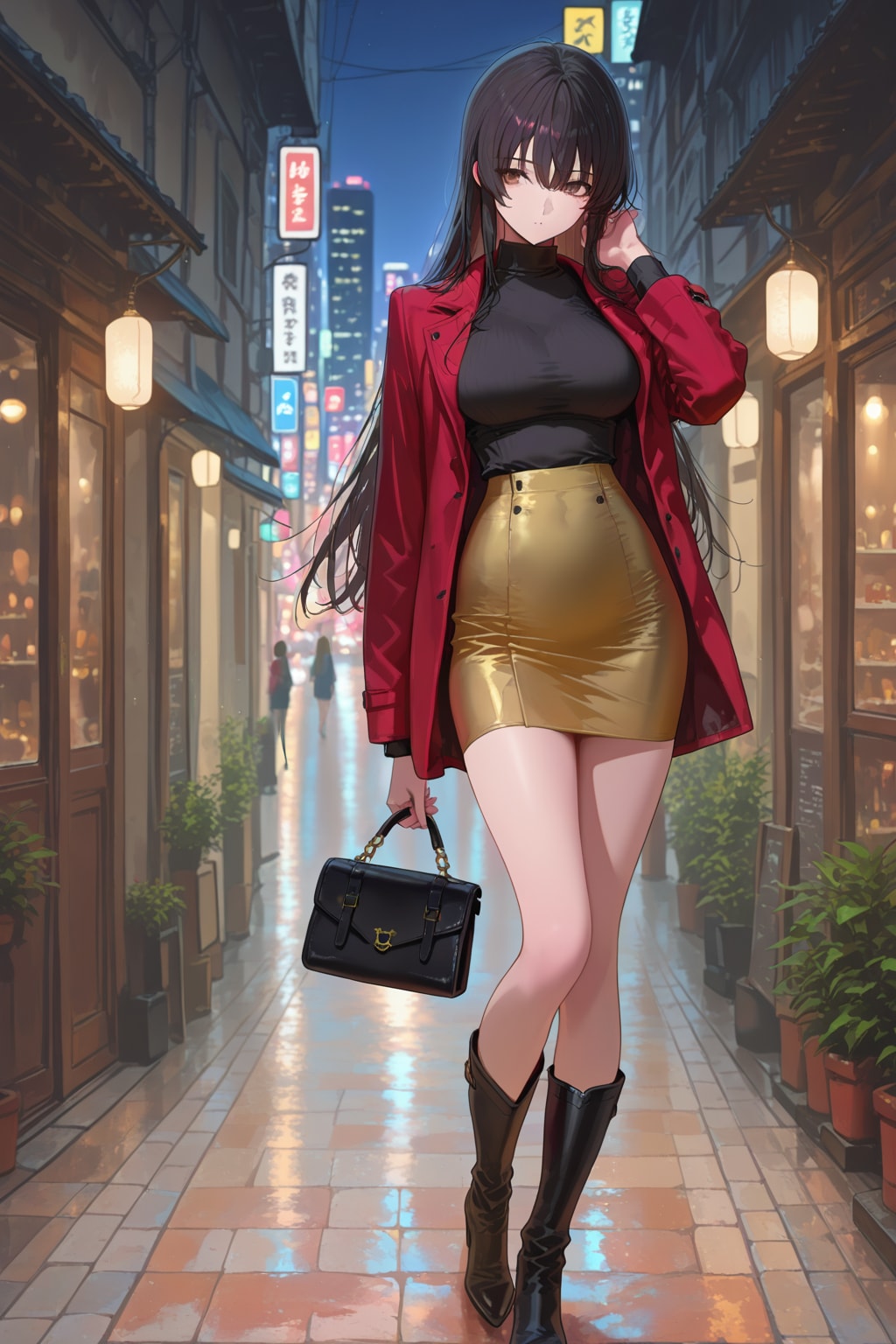 ユリママ　冬の外出ファッション　若妻風 | の人気AIイラスト・グラビア