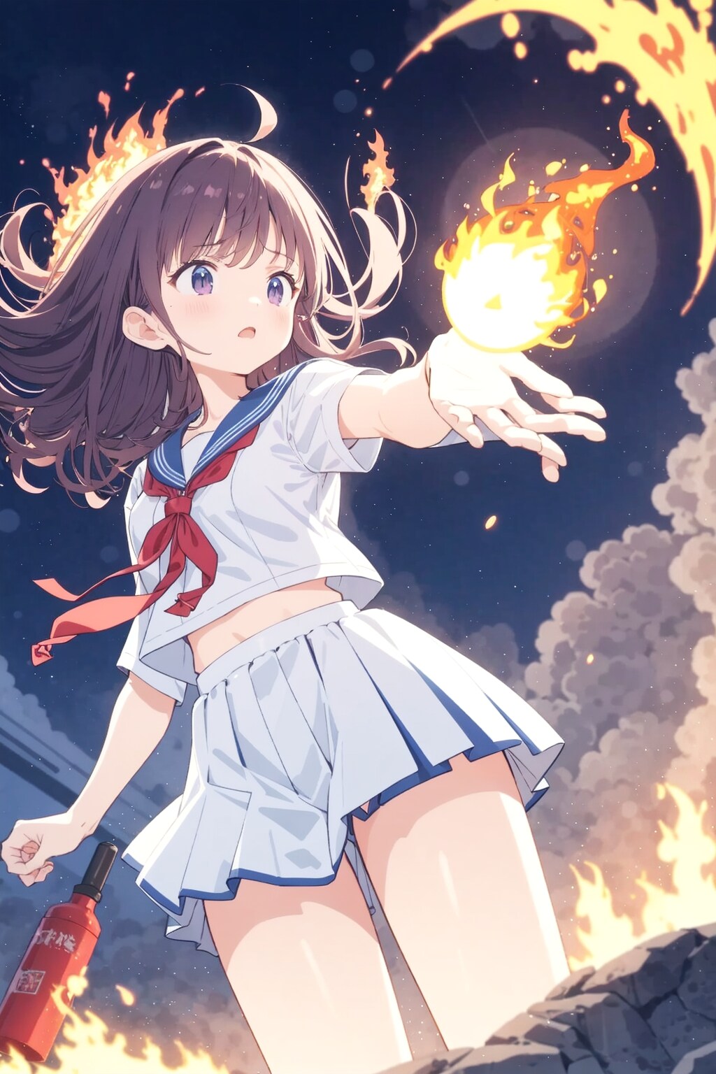 【呪文あり】炎の使い手 | の人気AIイラスト・グラビア