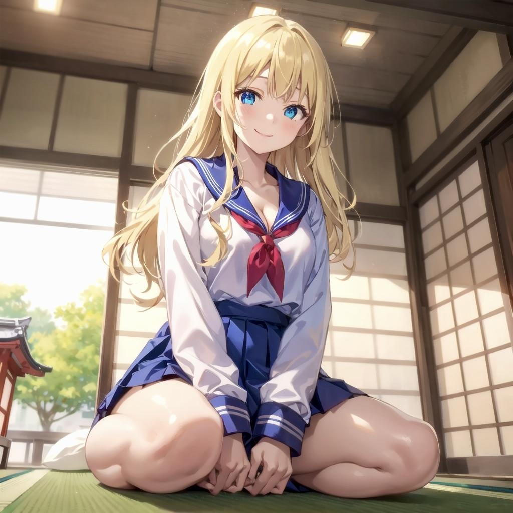 正座するJK 〜制服のある風景〜