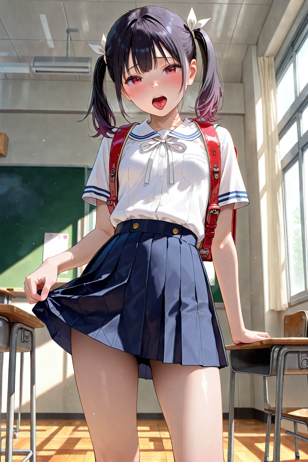教室で