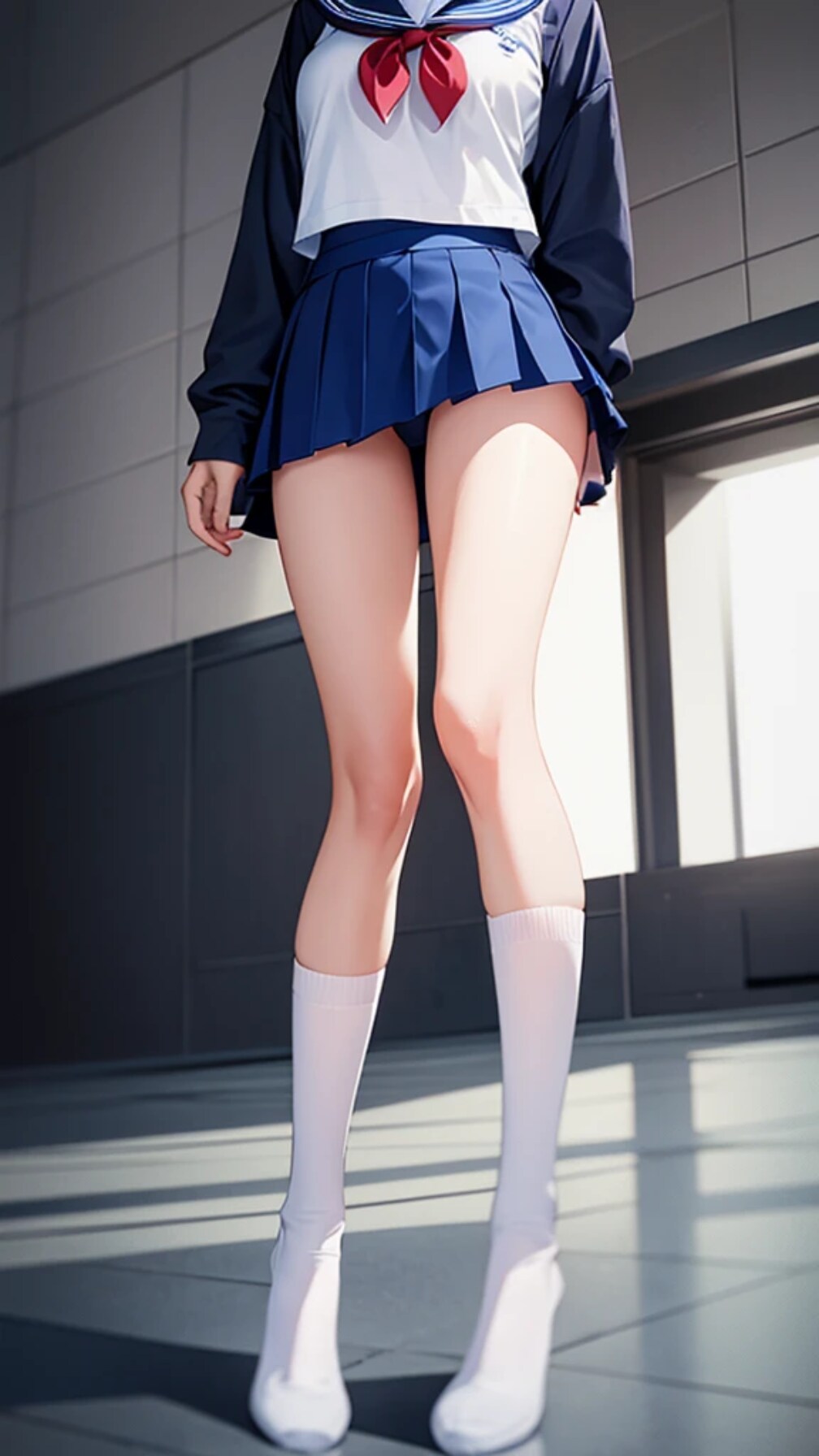 セーラー服と美脚すぎる女子高生