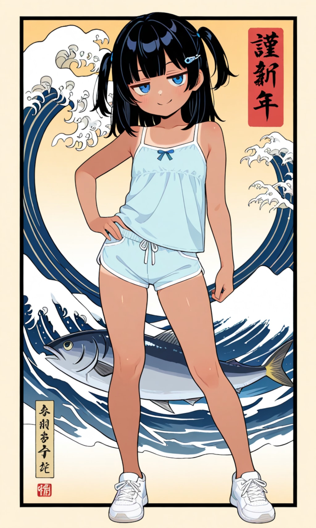浮世絵風こなつちゃん