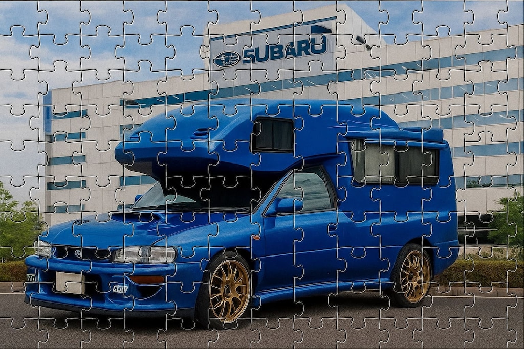 スバルインプレッサ22B-STI キャンピングカー　ジグソーパズル風