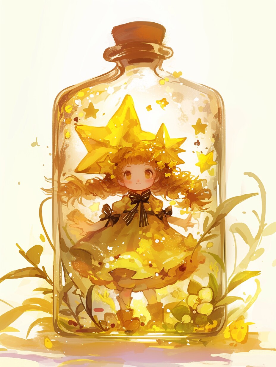「瓶詰の少女」黄49 | の人気AIイラスト・グラビア