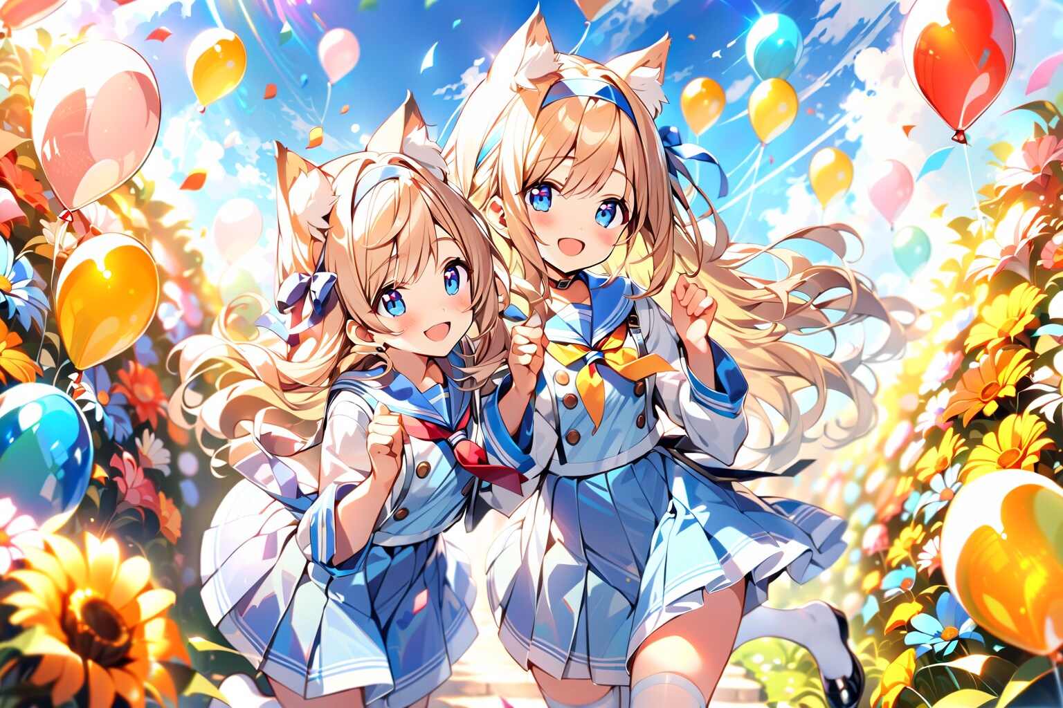 双子のネコミミ少女