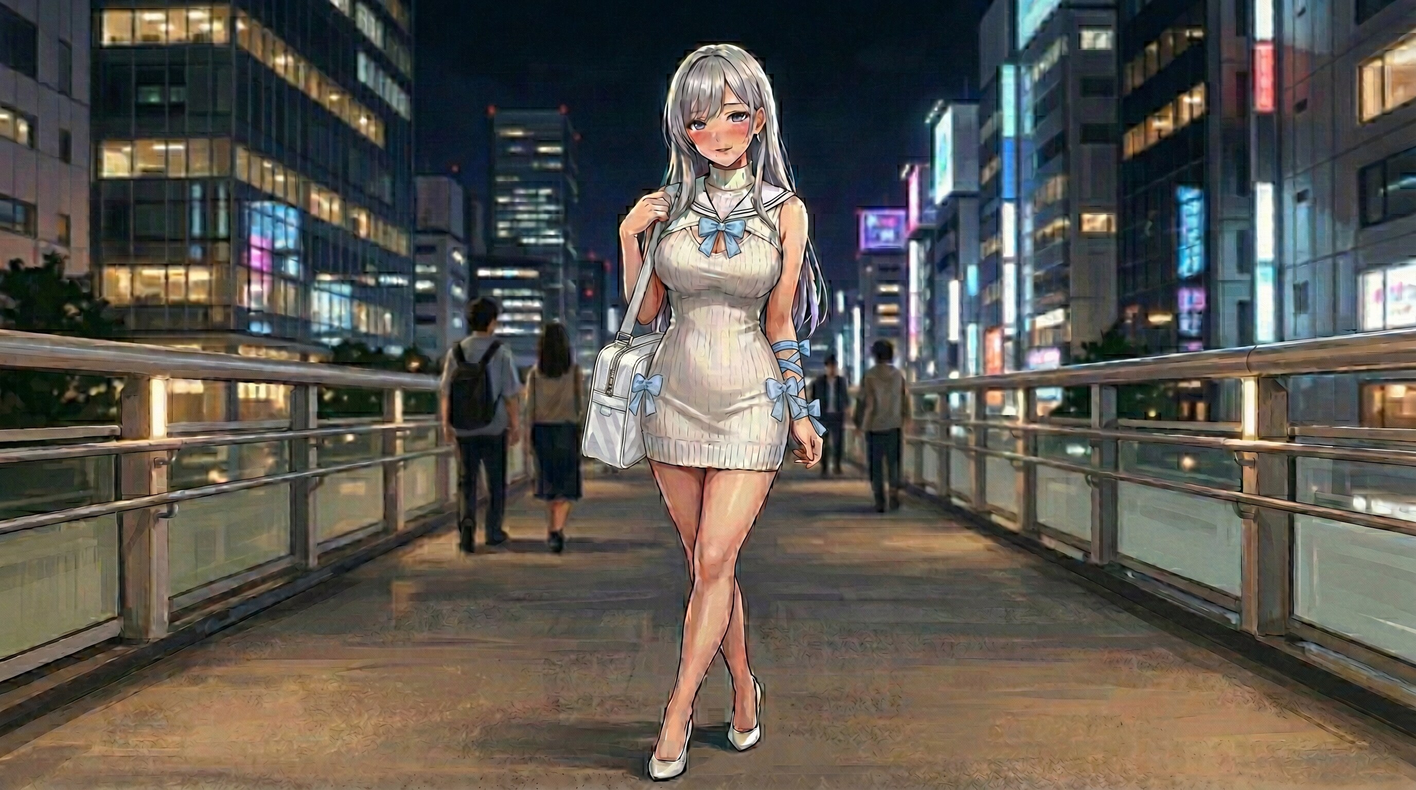 白ニットセーラー服