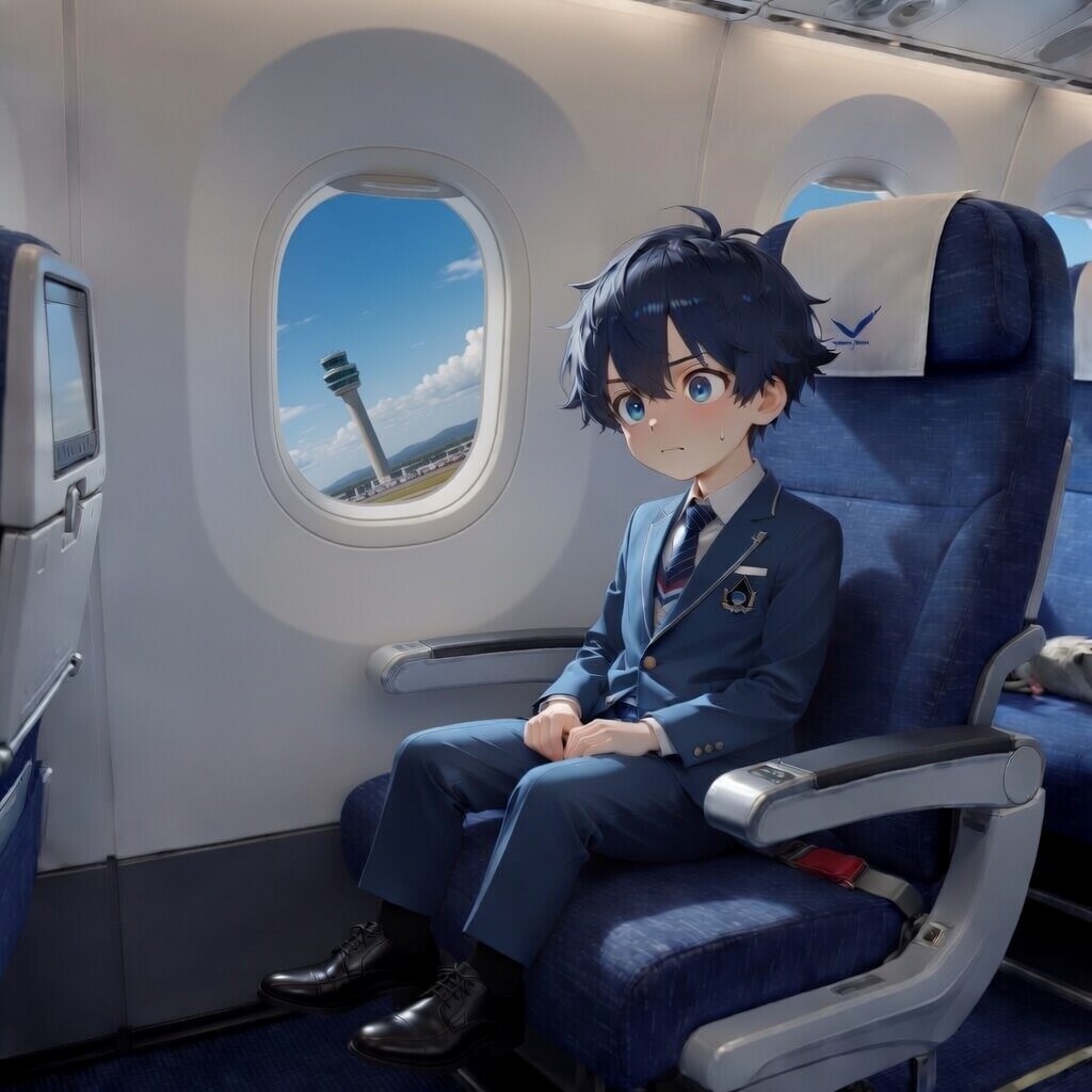 初めての飛行機　初めての一人旅 | の人気AIイラスト・グラビア