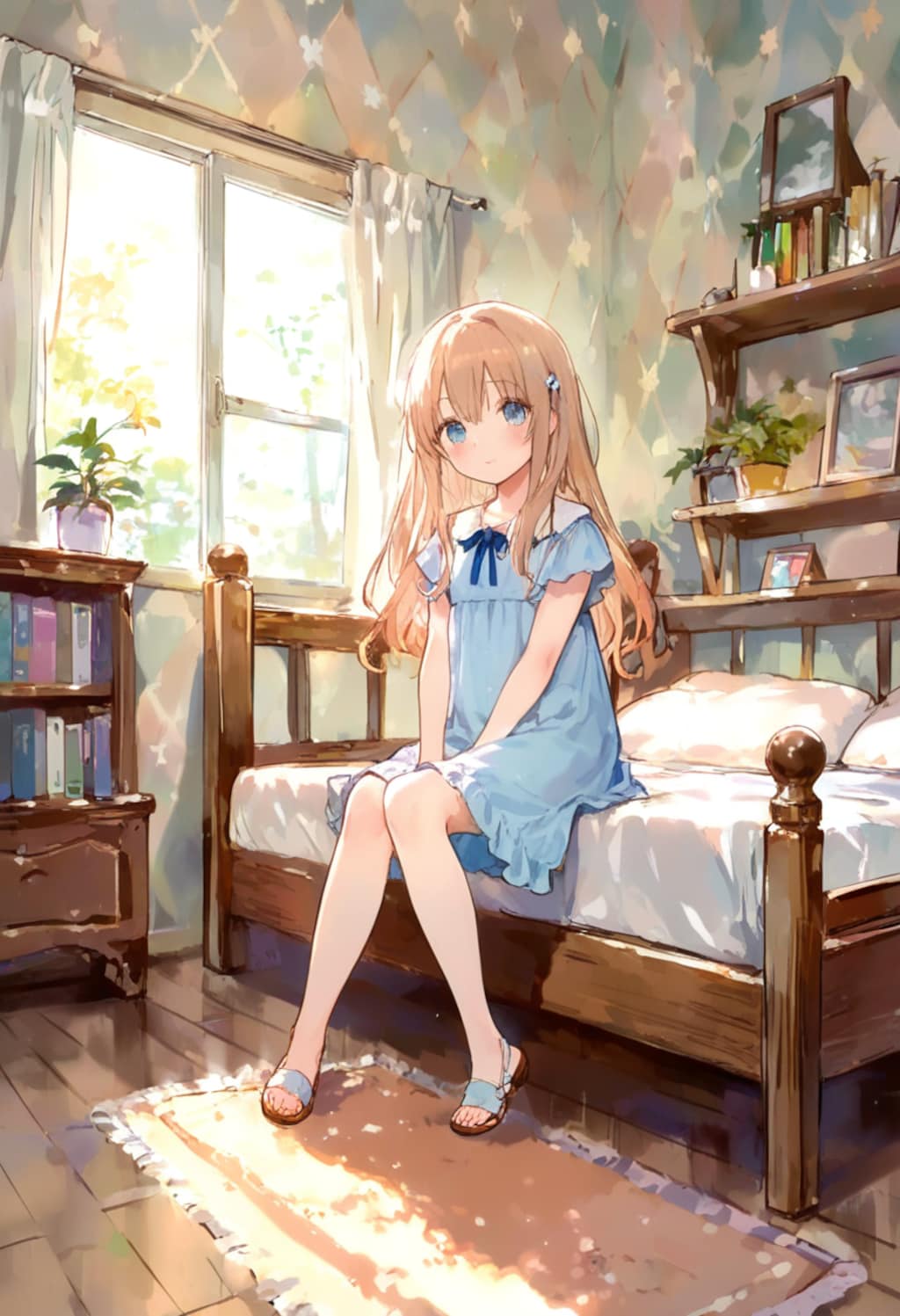 少女の部屋(水彩タッチ)(43)