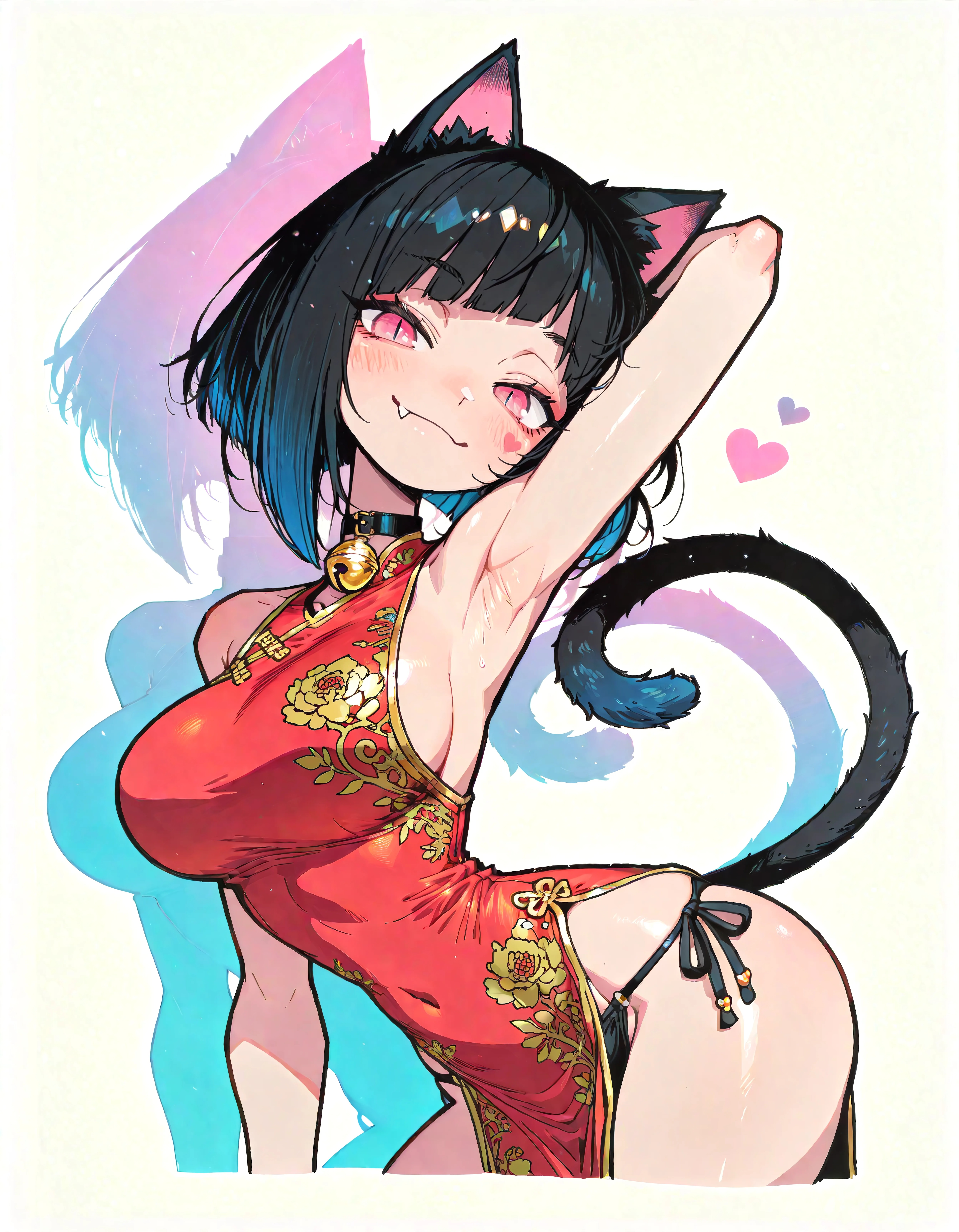 Lucky Cat in Crimson Silk