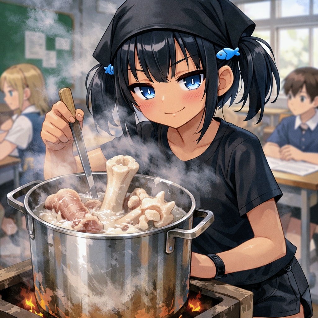 豚骨を煮るこなつちゃん