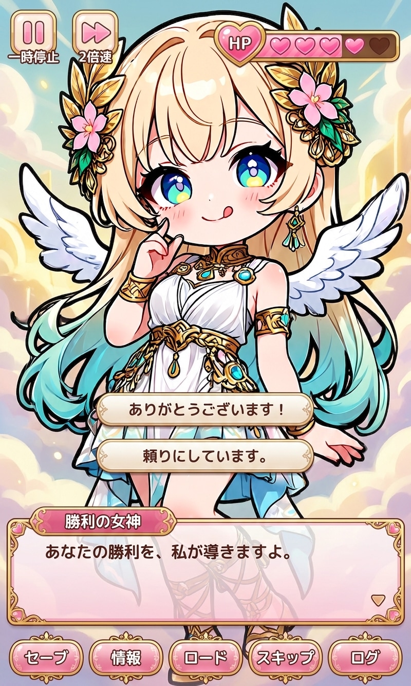 【ゲーム画面風】勝利の女神 | の人気AIイラスト・グラビア
