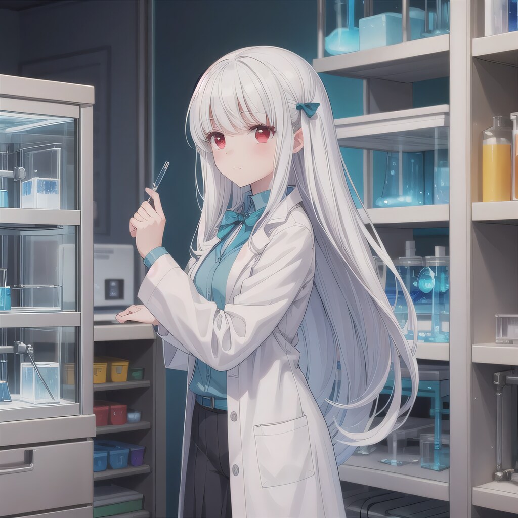 白髪ロングで白衣の少女７