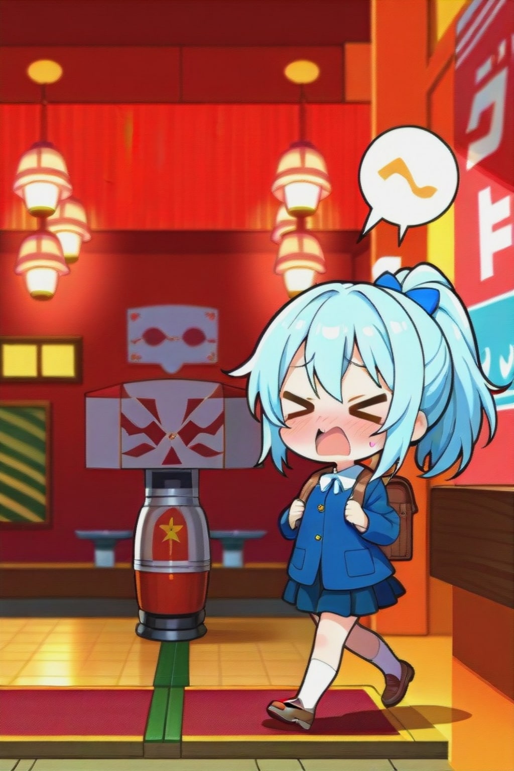 散歩する青髪ちゃん