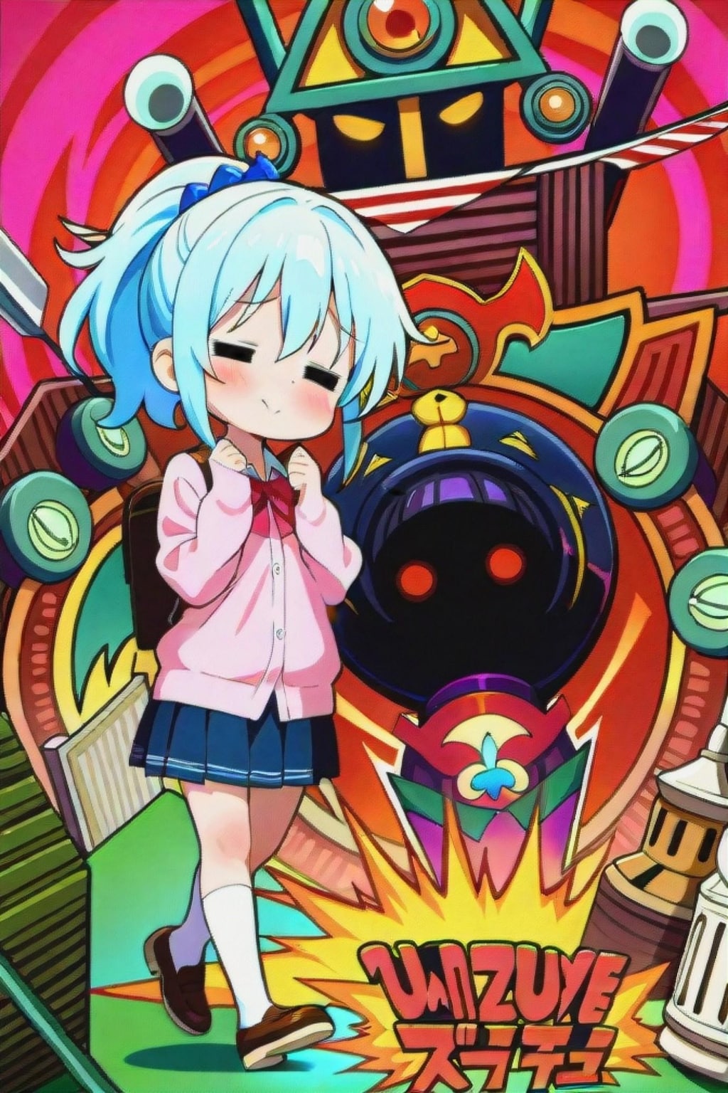 散歩する青髪ちゃん