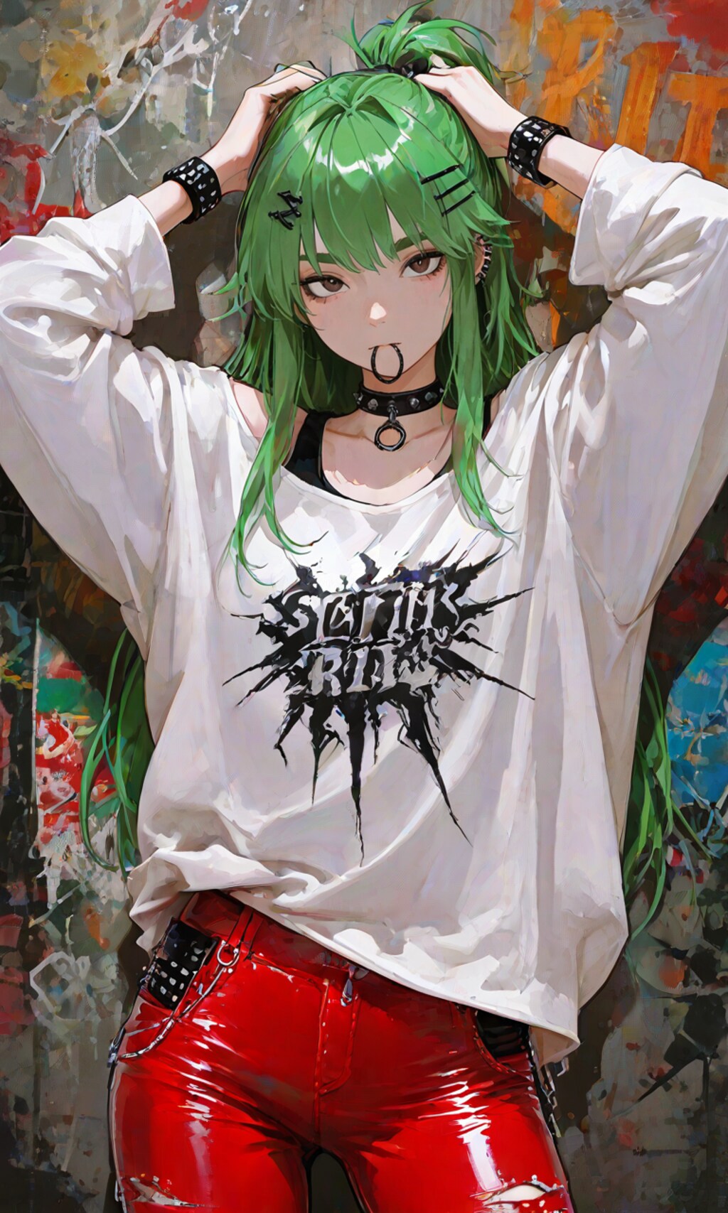 ヘアゴム咥え髪結い蘭