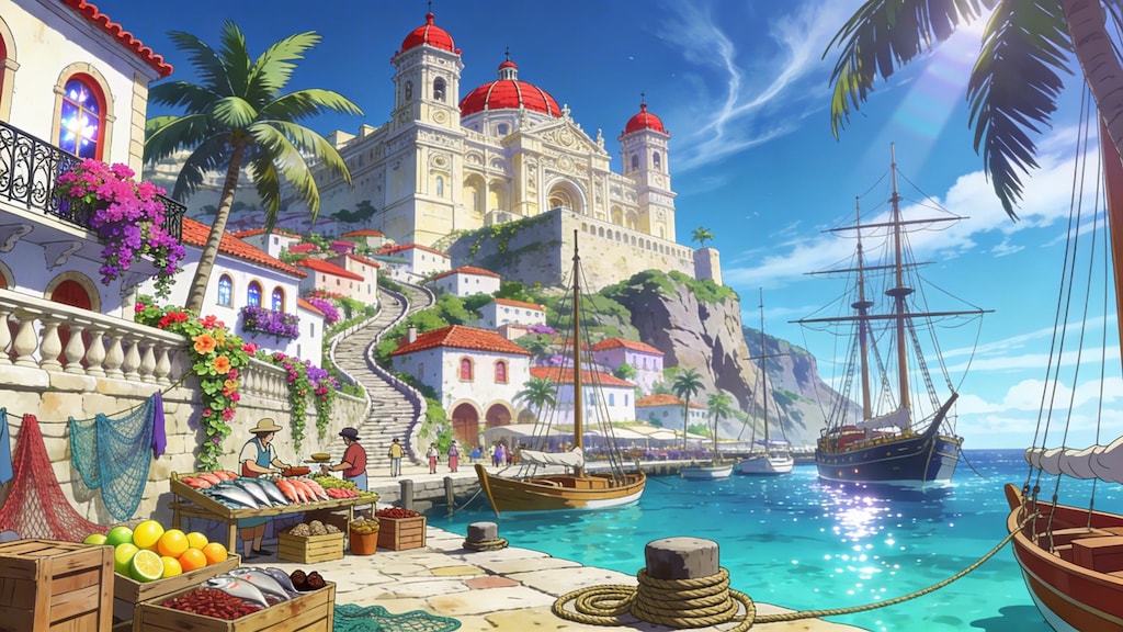 カリブ海の小さな港町
