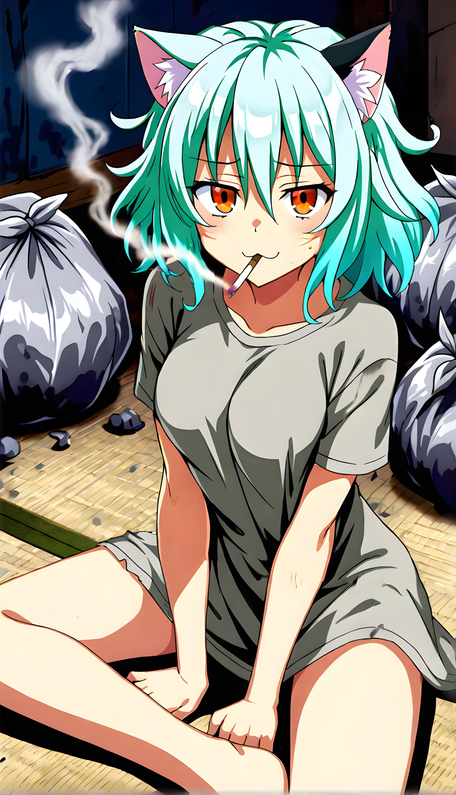 この一服のために生きてるんだニャー…