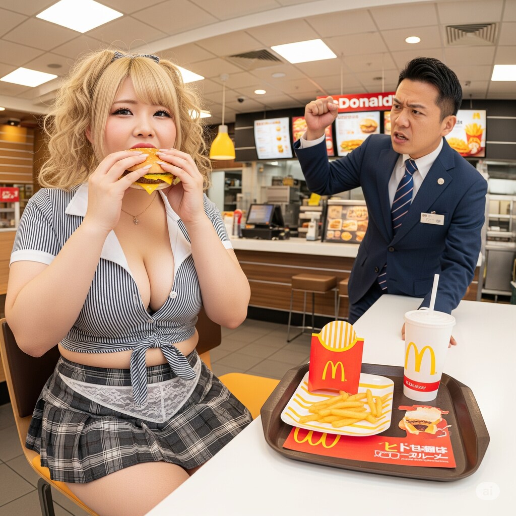 マックの店員と怒る店長